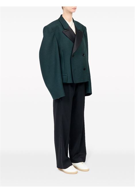 Blazer doppiopetto oversize in verde di MM6 Maison Margiela - donna MM6 MAISON MARGIELA | S52BN0135S52207650